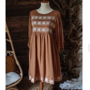 Böhme Embroidered Babydoll Mini Dress